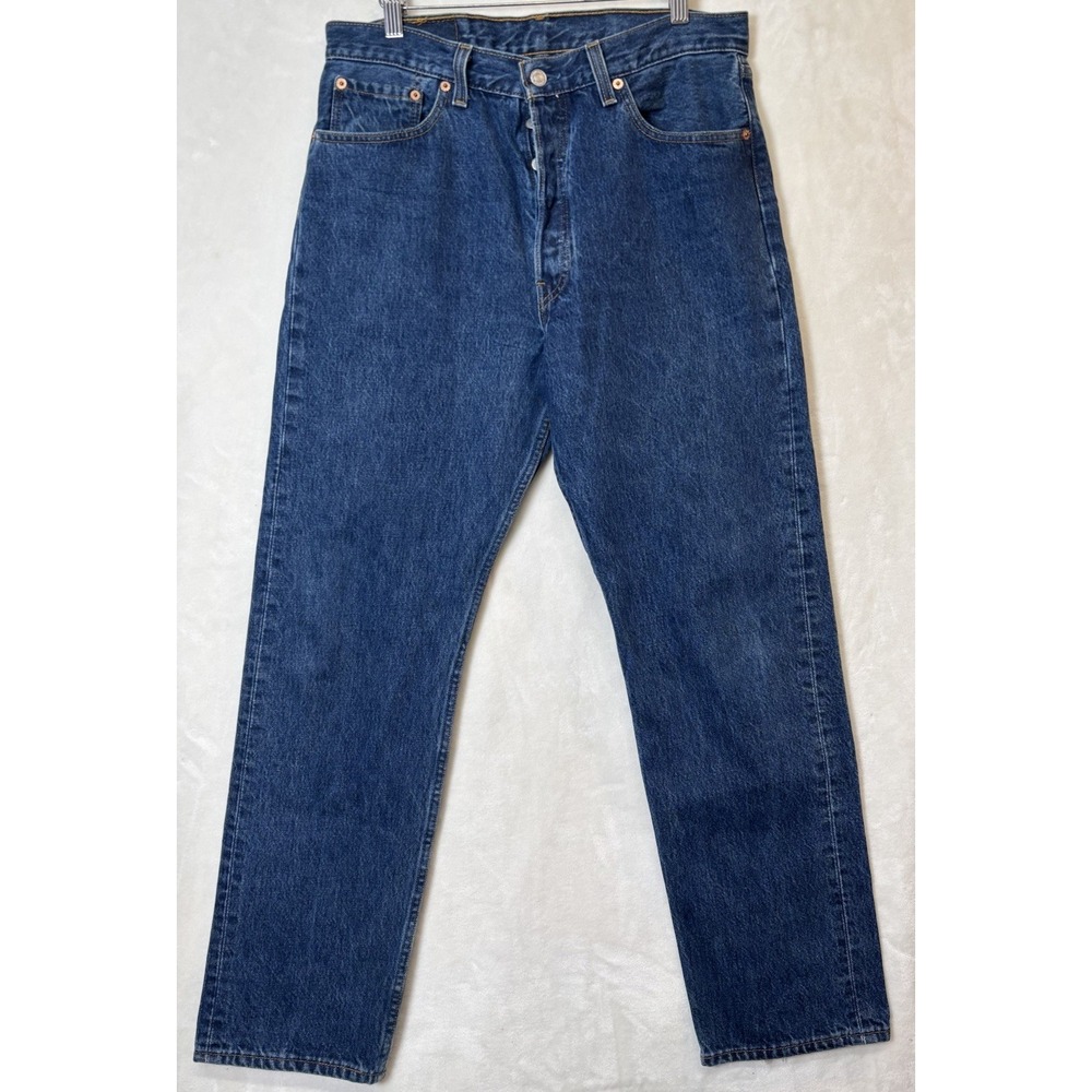 Levis 501 Blue Jeans Womens 33x30 Vtg 90s Made in USA 1996 Button Fly Red Tab